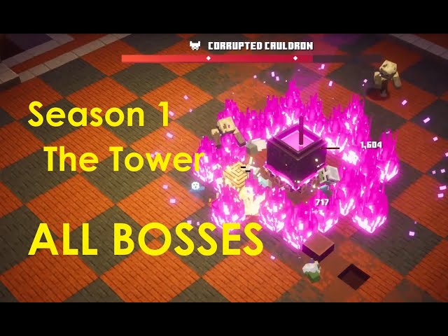 Season 1  - THE TOWER All Bosses - Minecraft Dungeons