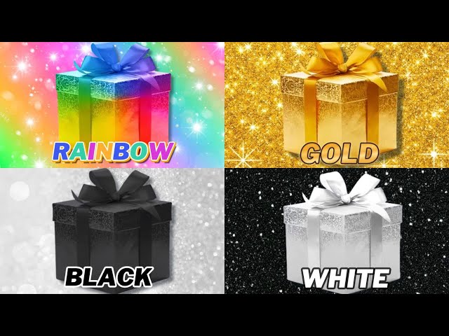 Choose Your Gift! 🎁 Rainbow, Gold, Black or White 🌈⭐️🖤🤍 | #4giftbox #wouldyourather #pickonekickone