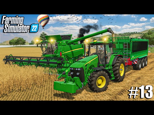 NEW Field Harvest with JOHN DEEREs | Farming in Ravenport | Episode #13 | Farming Simulator 22