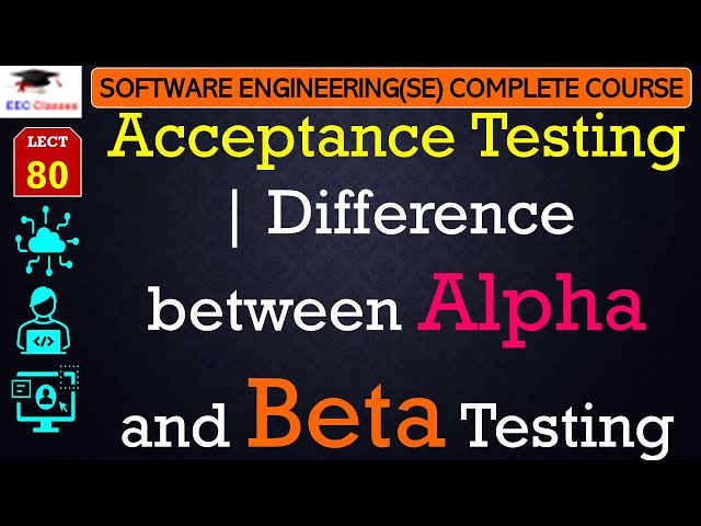 L80: Acceptance Testing | Difference between Alpha and Beta Testing | Software Engineering Lectures