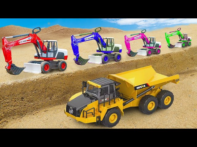 MEGA COLLECT Rescue the truck from the pit with excavator and crane truck | Toy stories | Mega Truck