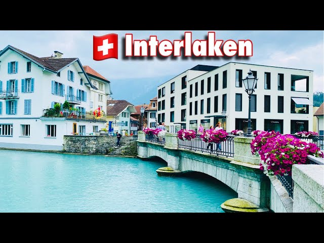 Interlaken , Switzerland 4K | A Scenic Swiss Town between two Lakes ! Swiss View 2021