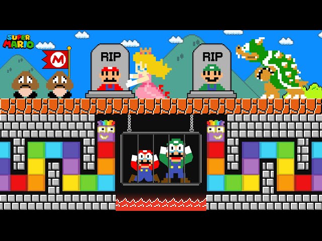 Peach R.I.P Mario and Luigi vs. Numberblocks Slither in Maze Mayhem | Game Animation