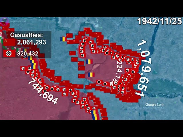 Battle of Stalingrad using Google Earth Remastered