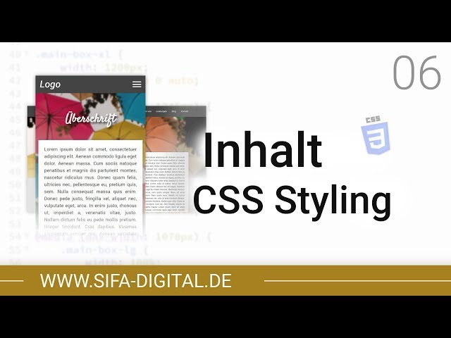 Responsive Webdesign: Inhalt CSS Styling #06 (4K) | SIFA Digital