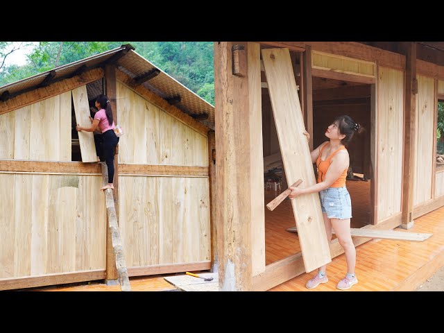 FULL VIDEO: Technique Building Wooden House, Floor Flower Tile, Construction Wooden Walls