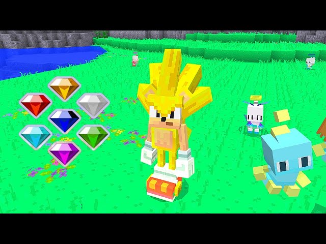 MINECRAFT - SONIC the HEDGEHOG DLC *ALL Chaos Emerald Locations* SUPER SONIC SKIN!