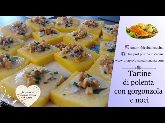 Tartine di polenta con gorgonzola e noci