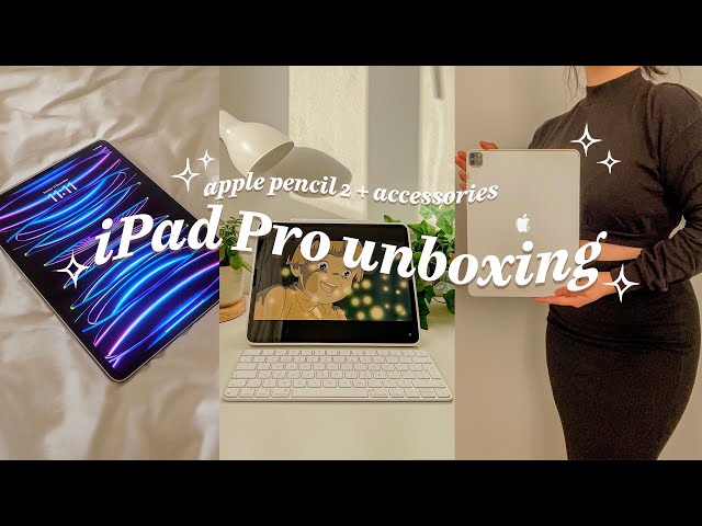  iPad Pro 2022 M2 12.9" + apple pencil 2 & accessories *aesthetic unboxing* 📦✨