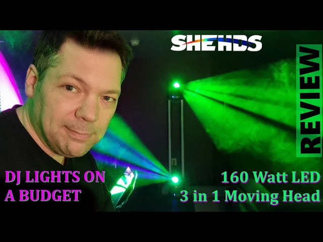 Sheds Moving Head - 160 Watt LED, 3 in 1 Beam, Spot & Wash!  DJ Lights on a budget.