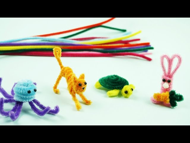 CRAFT AND FUN - 4 amazing animals with PIPE CLEANER
