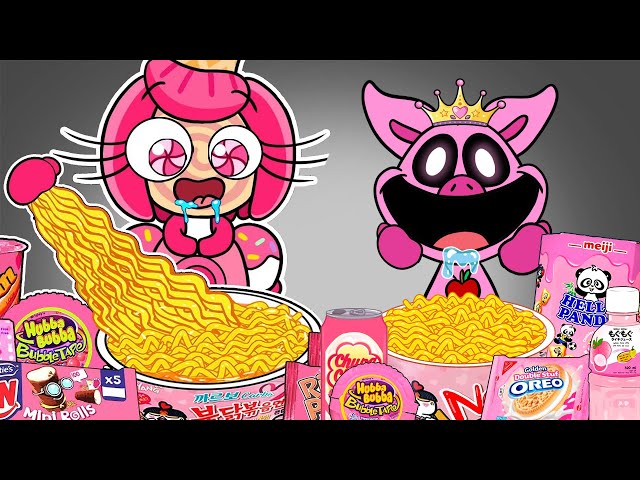 Poppy Playtime 3 PICKY PIGGY VS The Amazing Digital Circus CANDY PRINCESS | PINK Food Mukbang | ASMR