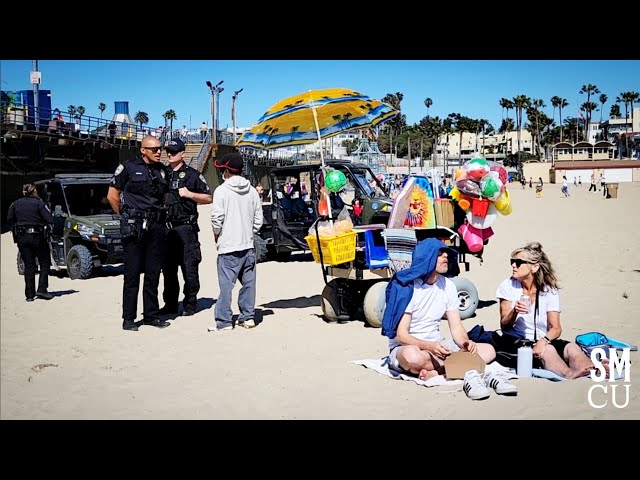 Code Enforcement Officers Confiscate Street Vendor Hot Dog Cart and Beach Merchandise