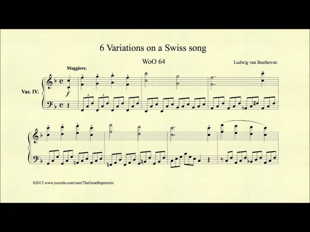 Beethoven, 6 Variations on a Swiss song, WoO 64, Var. IV