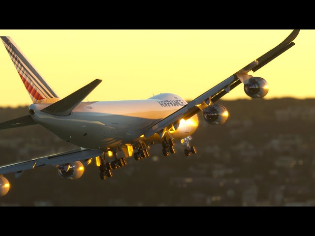Most DANGEROUS BIG Airplane Flight Landing!! Boeing 747 Air France Landing at Orly Paris Airport