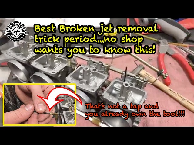How to remove broken pilot jet with ease. #carburetor #how2wrench