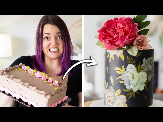 Turning a $20 Grocery Store Cake into a Trendy Wedding Cake!