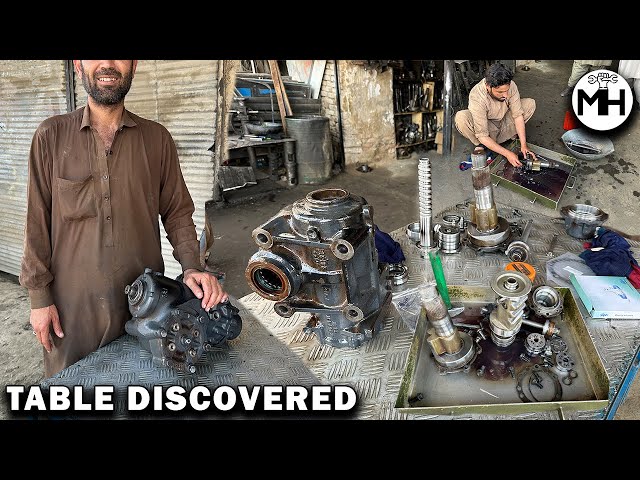Afghaan Mechanic Demonstrates Truck Steering Box Rebuilding with Basic Tools, Skills and Grit