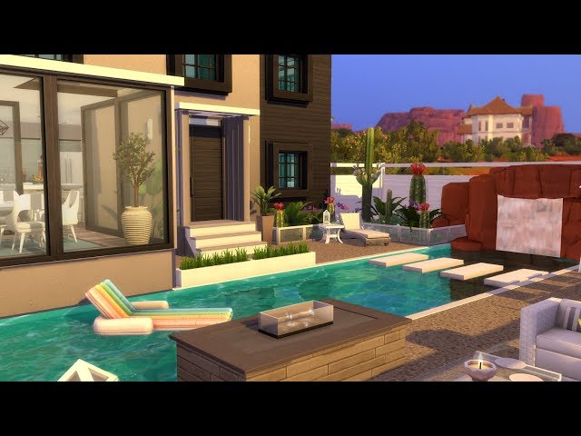 STRANGERVILLE MODERN HOUSE 🌵 SIMS 4 SPEED BUILD STOP MOTION (NO CC)