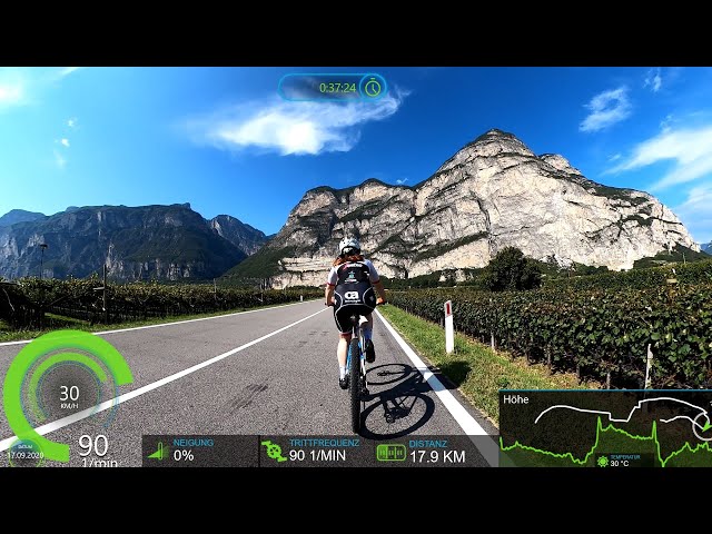 45 minutes Fat Burning Indoor Cycling Workout South Tyrol Italy Garmin 4K Video