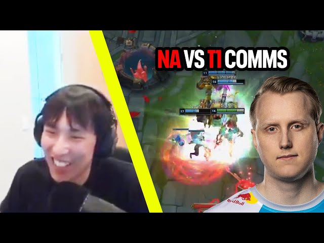 Doublelift and Zven on NA vs T1 Comms