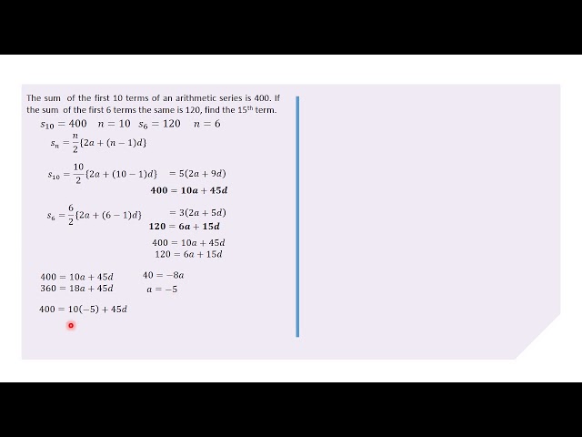 SEQUENCES & SERIES|ARITHMETIC SERIES/PROGRESSION|WORKED EXAMPLES