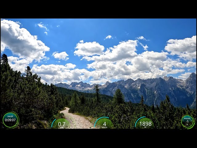 33 minute Beginner Virtual Treadmill Mountain Walk Dolomites Italy Garmin 4K Video