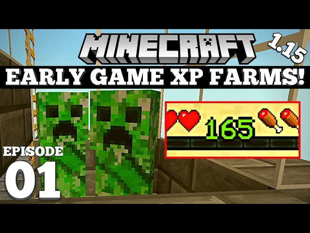 Minecraft Early Game Mob + XP Farms! Let's Play #1