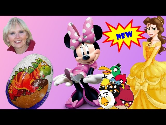 ♥♥  5 Surprise Eggs - Angry Birds, Mickey and Minnie Mouse, Disney Princess, and Choco