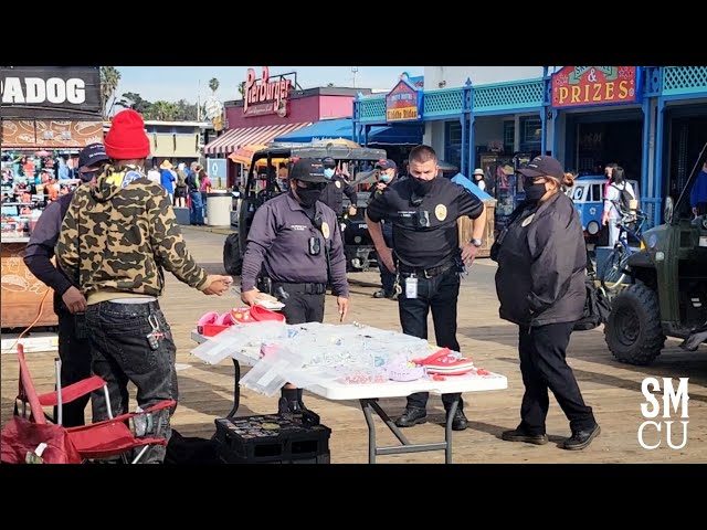 Santa Monica Pier Unpermitted Vendor Task Force on Patrol