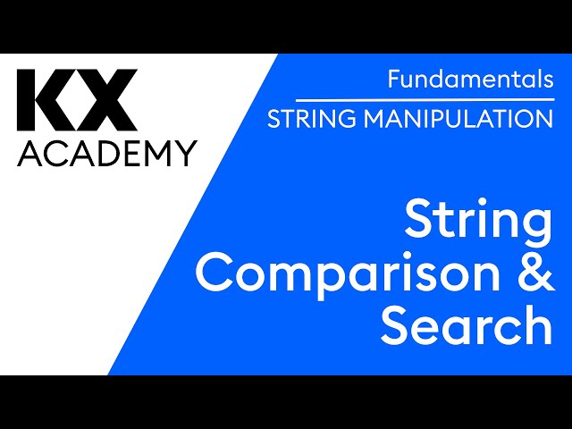 Fundamentals | String Comparison & Search in kdb | Hands on