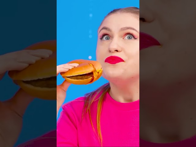 Biting a burger for poor