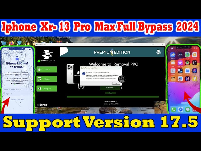 Iphone XR To 14 Pro mx (IOS:17.X) icloud Bypass 2024 Iremoval Pro Premium Edition 2.0 Icloud Bypass
