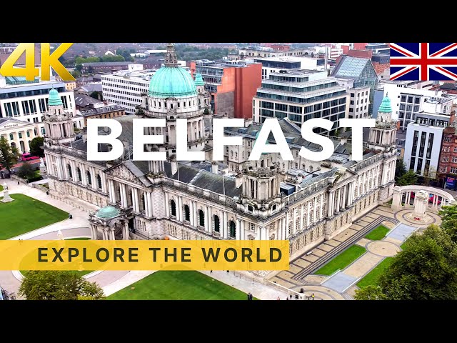 🇬🇧 BELFAST by Drone | City centre Aerial Footage | Northern Ireland, UK | 4K video
