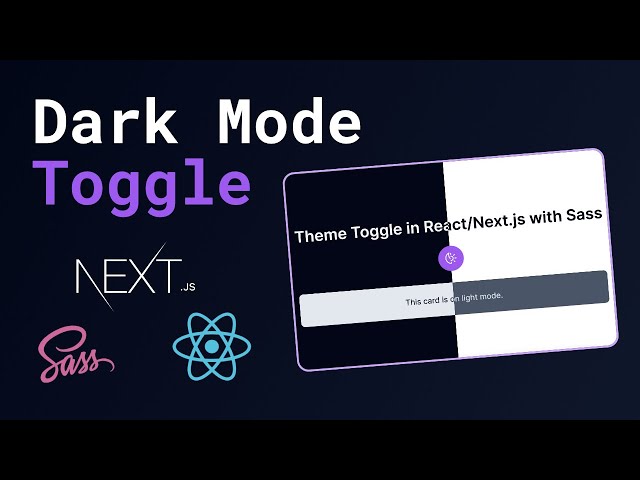 How to Implement Dark Mode in React/Next.js Using Sass