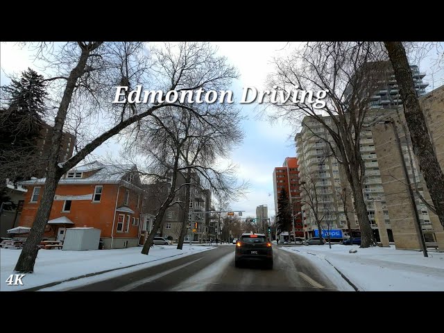 Driving - Snow Fall - Spring Season, Edmonton, Alberta, Canada