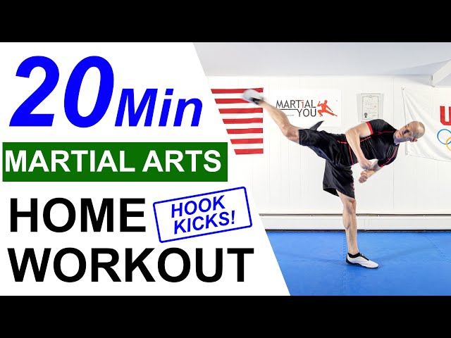 20 Minute Martial Arts Home Workout with Hook Kicks TaeKwonDo (No Equipment)