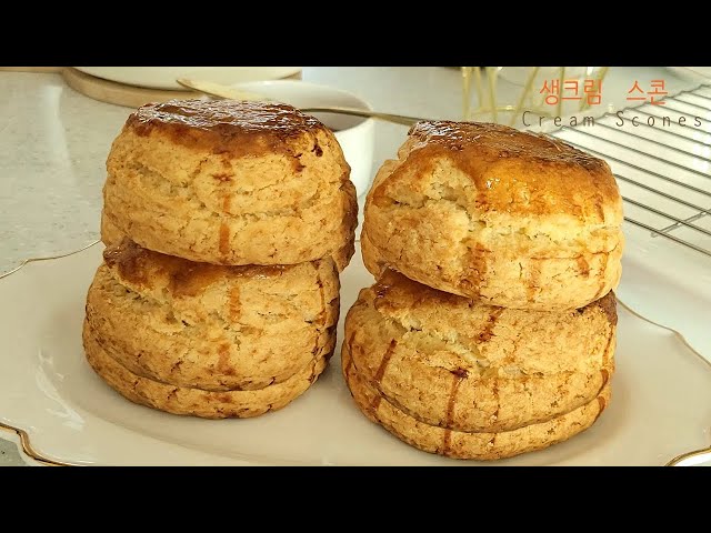 생크림 스콘 만들기 영상/Making whipped cream scones