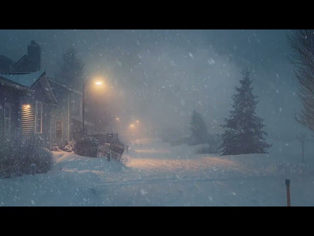 Tranquil Snowstorm Night: Soothing Winter Ambiance For Deep Sleep