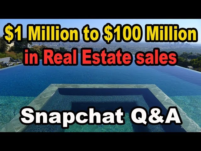 $1 Million to $100 Million in sales as a Real Estate Agent