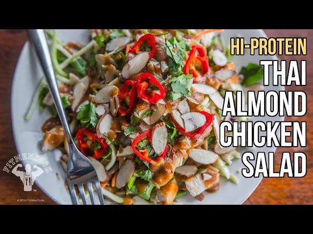Hi-Protein Thai Almond Chicken Salad / Ensalada Tailandesa de Pollo y Almendras