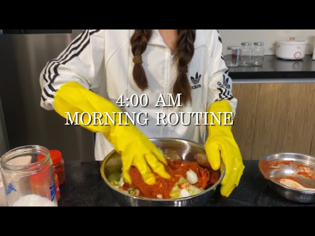 Life starts at 4AM 🌱 morning routine: alone time, self-care, meditate, making kimchi (heal myself)