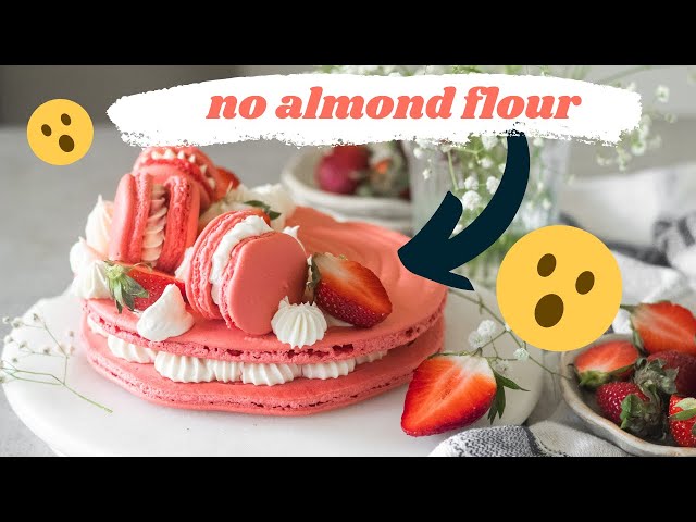 Strawberry Macaron Cake WITHOUT Almond Flour? The SECRET is Out! 🍓🎂 | Macaron without Almond Flour