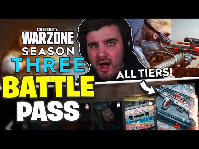 WARZONE Season 3 Battle Pass ALL TIERS & UNLOCKS!! (Weapons, Blueprints & Skins)