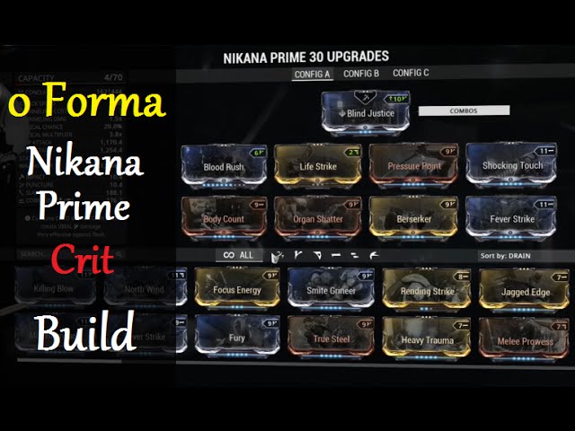 Warframe Weapon Builds - Nikana Prime Crit Build (0 Forma)