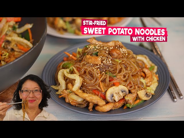 How To Make Stir-Fried Sweet Potato Noodles With Chicken