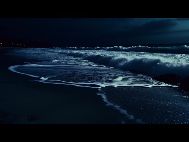 Deep Sleep with Ocean Sounds | Dark Screen and Rolling Waves | 24 Hours Sleep Sounds