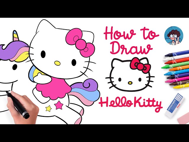 How to draw a hello kitty with heart step by step || hello kitty drawing || kids toddles