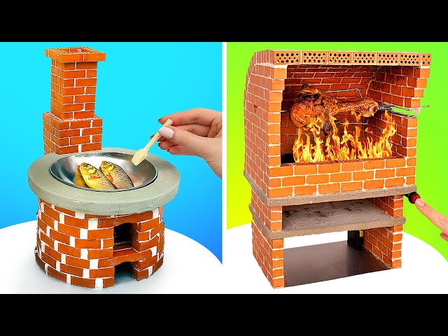 Mini Crafts For Mini Food || DIY Stove And Oven From Mini Bricks
