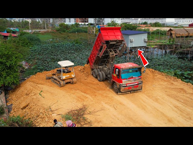 Ep8 Update Project ! Remover The Lake Pour soil around the house by Dozer Push Soil & Truck 5Ton